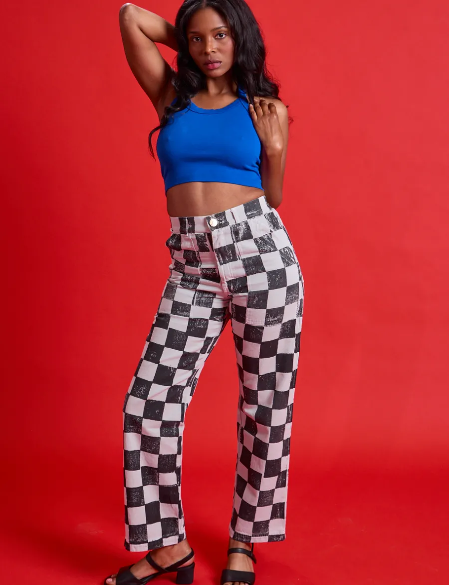 Fashion Checkerboard Work Pants - Work Pants