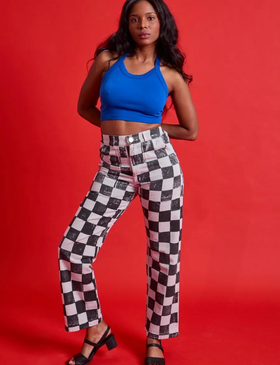 Fashion Checkerboard Work Pants - Work Pants