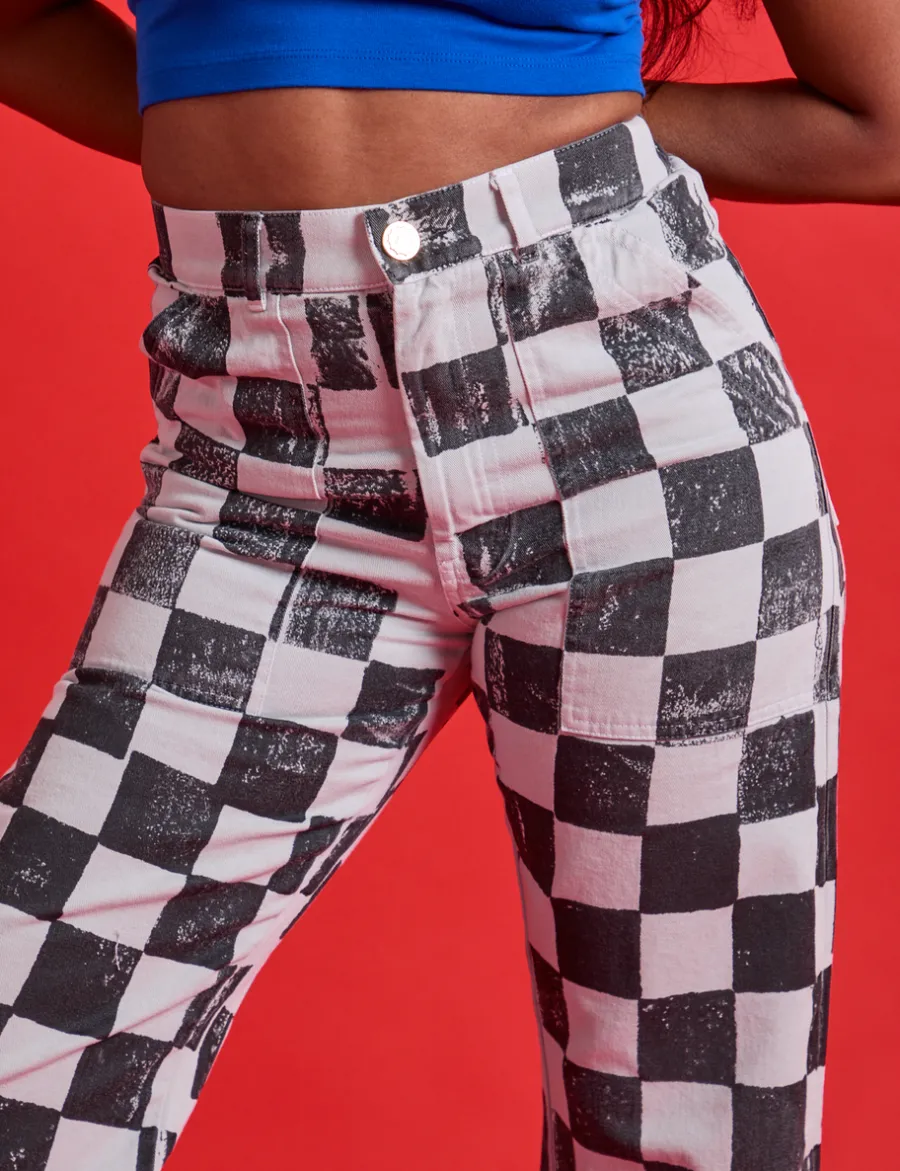 Fashion Checkerboard Work Pants - Work Pants