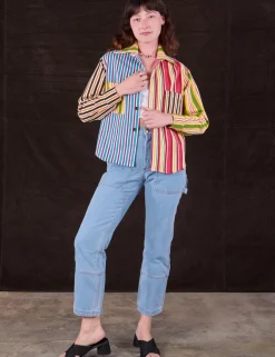 New Cropped Overshirt - Mixed Stripe Cropped Overshirts
