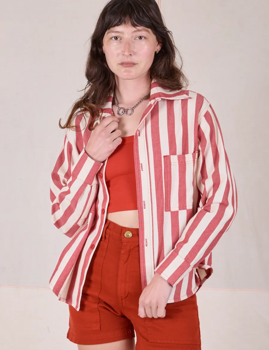 Online Cropped Overshirt - Summer Stripe - Cropped Overshirts