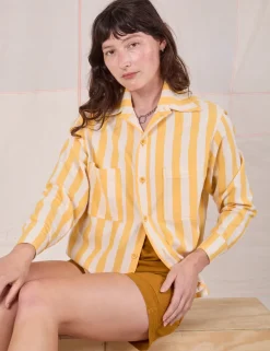 Hot Cropped Overshirt - Summer Stripe - Cropped Overshirts