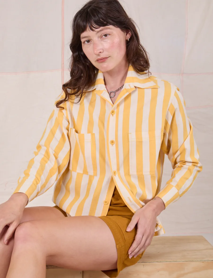 Hot Cropped Overshirt - Summer Stripe - Cropped Overshirts