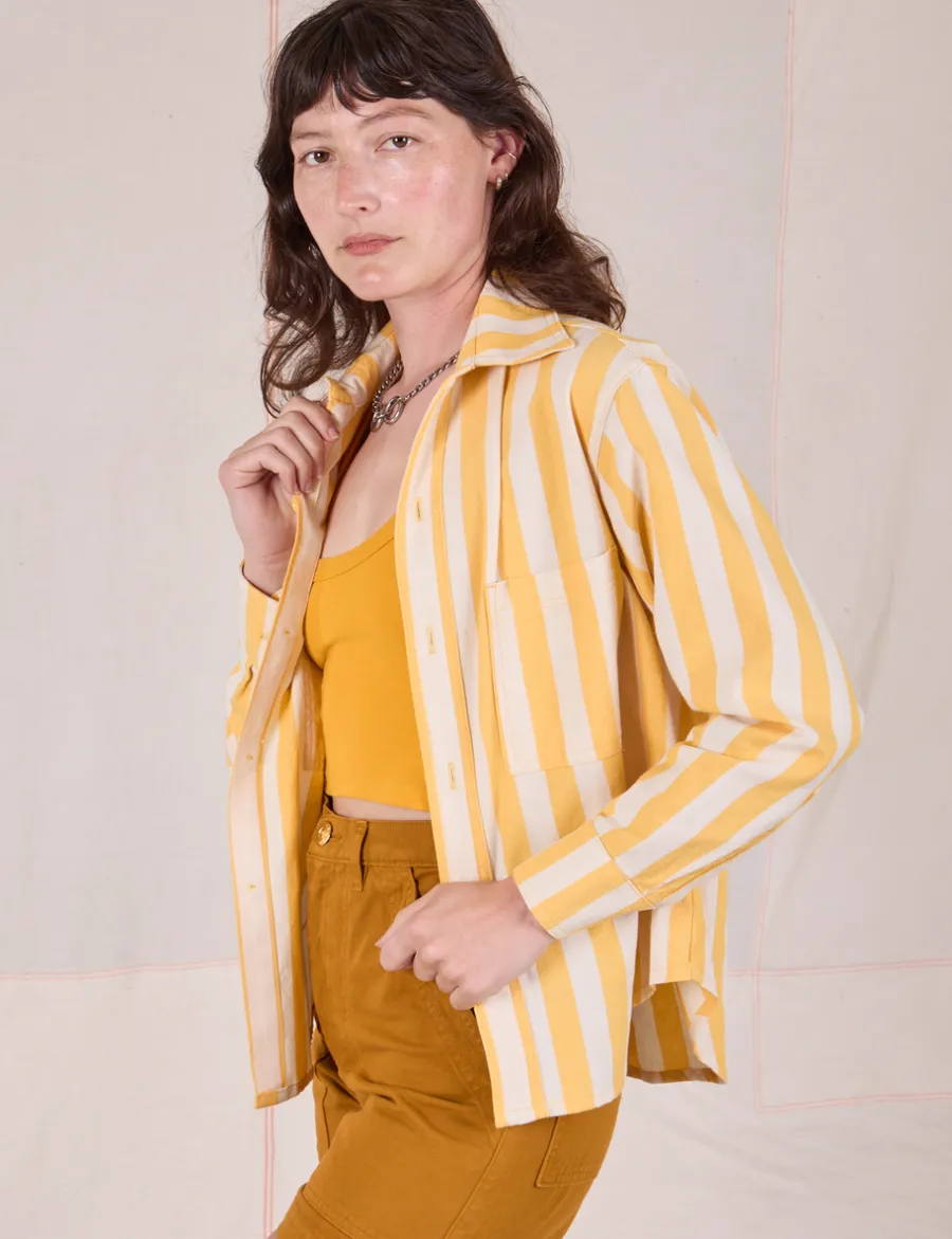 Hot Cropped Overshirt - Summer Stripe - Cropped Overshirts