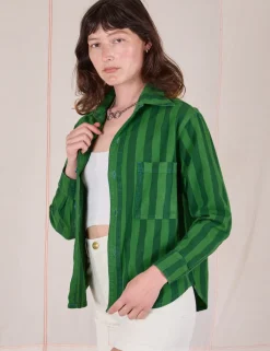 Online Cropped Overshirt - Summer Stripe - Cropped Overshirts