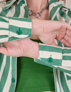 Clearance Cropped Overshirt - Summer Stripe - Cropped Overshirts