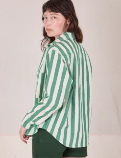 Clearance Cropped Overshirt - Summer Stripe - Cropped Overshirts