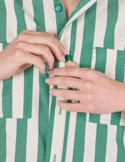 Clearance Cropped Overshirt - Summer Stripe - Cropped Overshirts