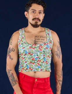 Clearance Cropped Tank Top - Strawberry Blossom Cropped Tanks|The Tank Top