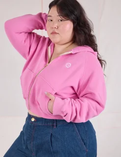 Outlet Cropped Zip Hoodie - Hoodies
