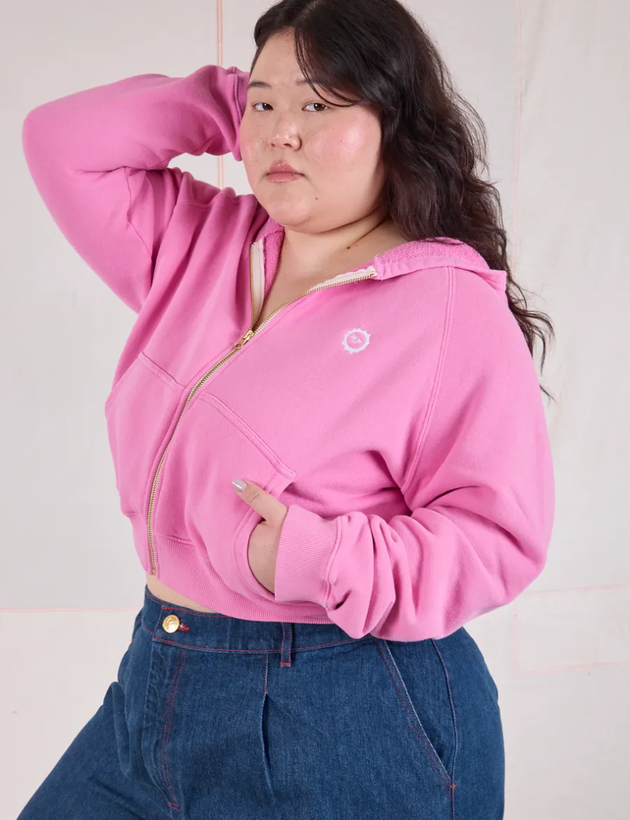 Outlet Cropped Zip Hoodie - Hoodies