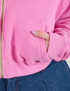 Outlet Cropped Zip Hoodie - Hoodies