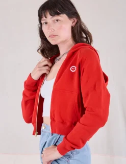 Outlet Cropped Zip Hoodie - Hoodies