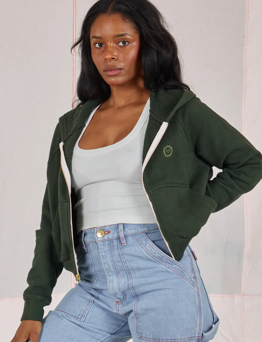 Discount Cropped Zip Hoodie - *FINAL SALE* Hoodies