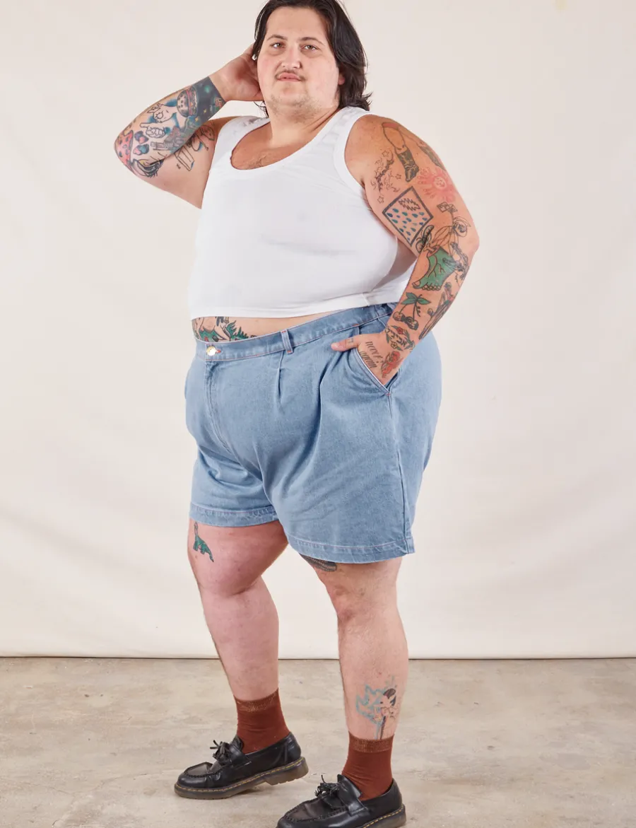 Outlet Denim Trouser Shorts - Shorts|Trousers