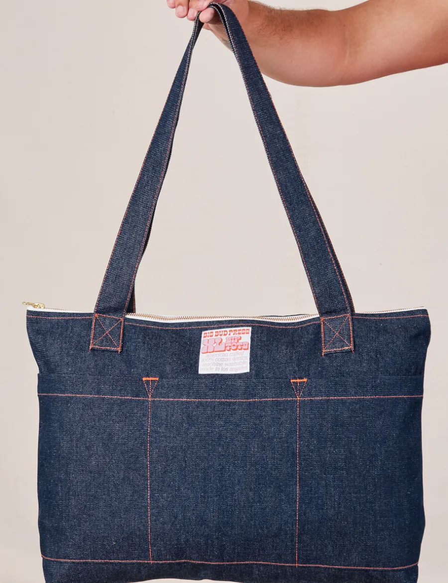 Hot Denim XL Zip Tote Big Totes|Denim