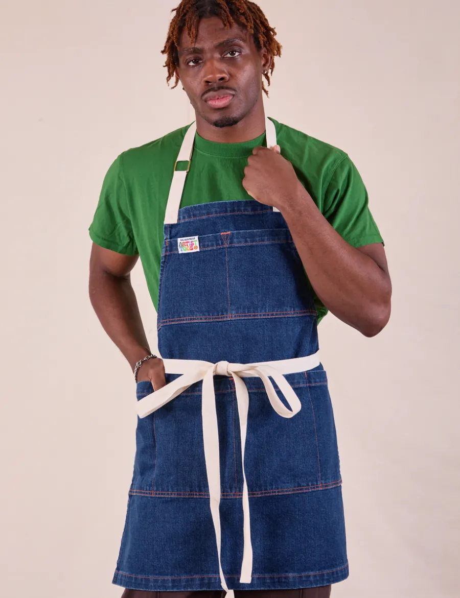 Sale Full Indigo Denim Apron Denim