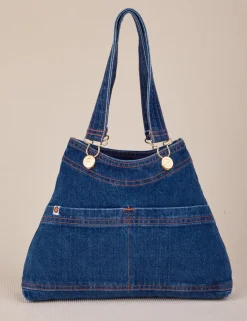 Discount Indigo Overall Handbags Mini Totes|Denim