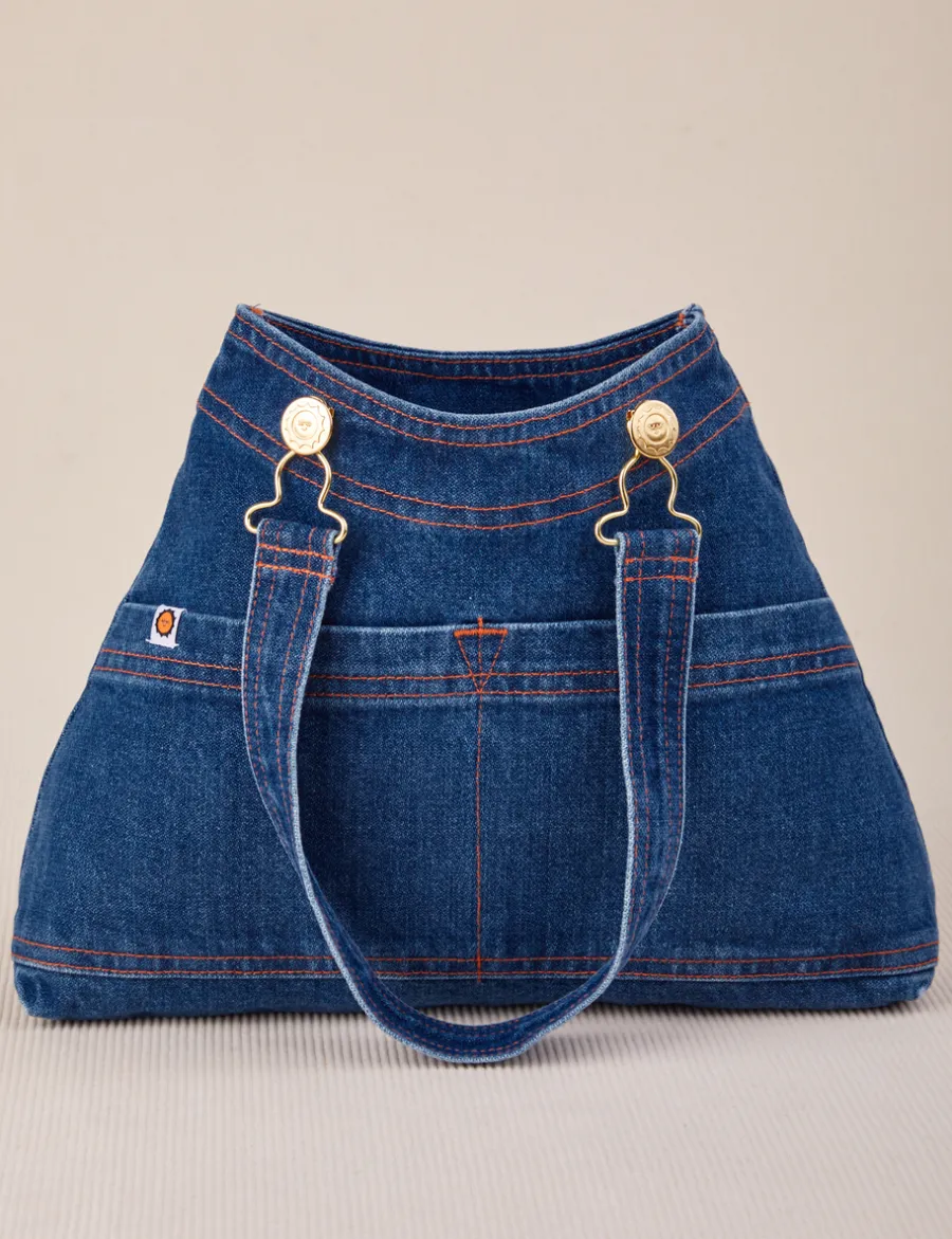 Discount Indigo Overall Handbags Mini Totes|Denim