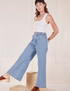 Online Indigo Wide Leg Trousers - Trousers|Denim