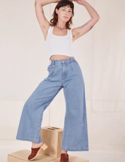 Online Indigo Wide Leg Trousers - Trousers|Denim