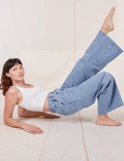 Online Indigo Wide Leg Trousers - Trousers|Denim