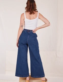 Hot Indigo Wide Leg Trousers - Trousers|Denim