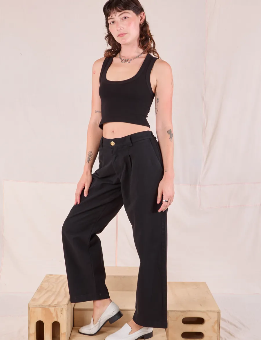 Clearance Mid-Rise Pleated Trousers - Trousers