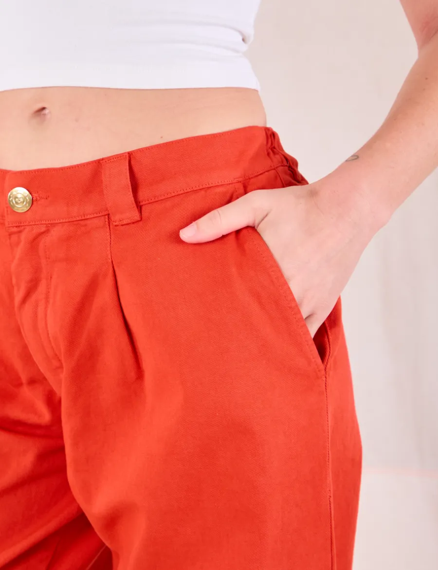 Clearance Mid-Rise Pleated Trousers - Trousers