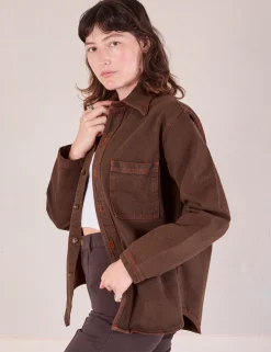 Outlet Overdyed Denim Overshirt - Fudge *FINAL SALE* Denim|Overshirts