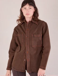 Outlet Overdyed Denim Overshirt - Fudge *FINAL SALE* Denim|Overshirts