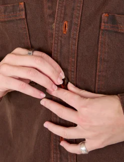 Outlet Overdyed Denim Overshirt - Fudge *FINAL SALE* Denim|Overshirts