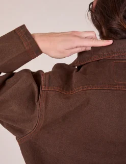 Outlet Overdyed Denim Overshirt - Fudge *FINAL SALE* Denim|Overshirts