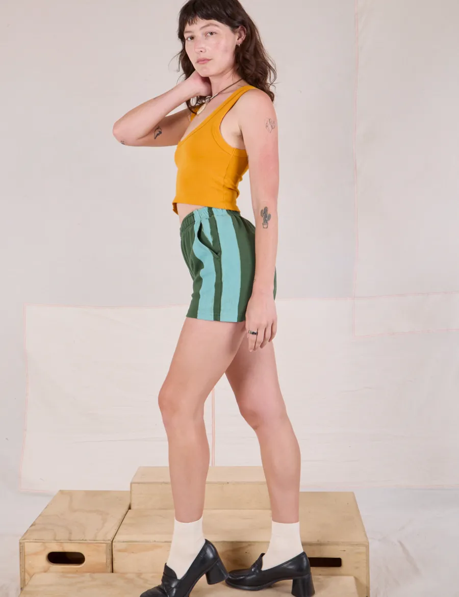 Fashion Painted Stripe Easy Shorts - Sweat Shorts|Shorts