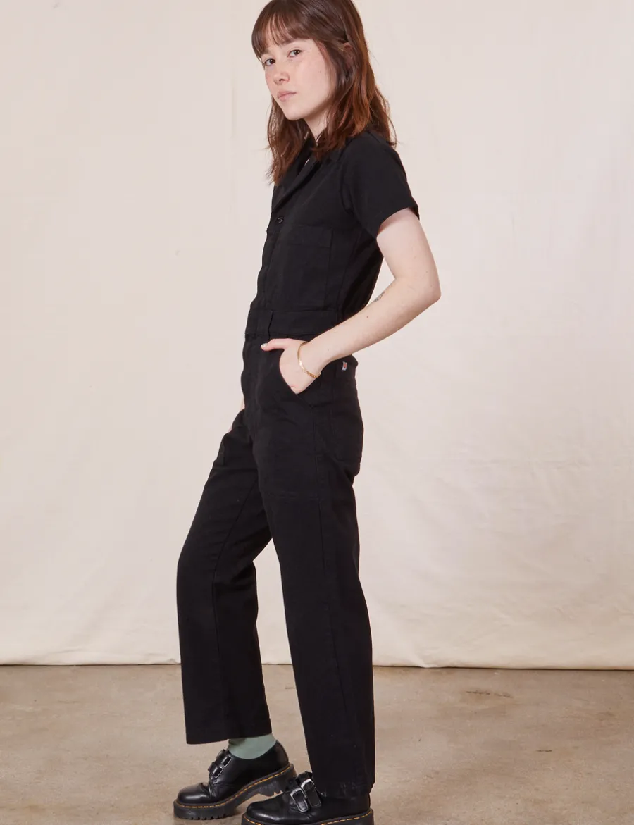 New Petite Short Sleeve Jumpsuit - Short Sleeve Jumpsuits