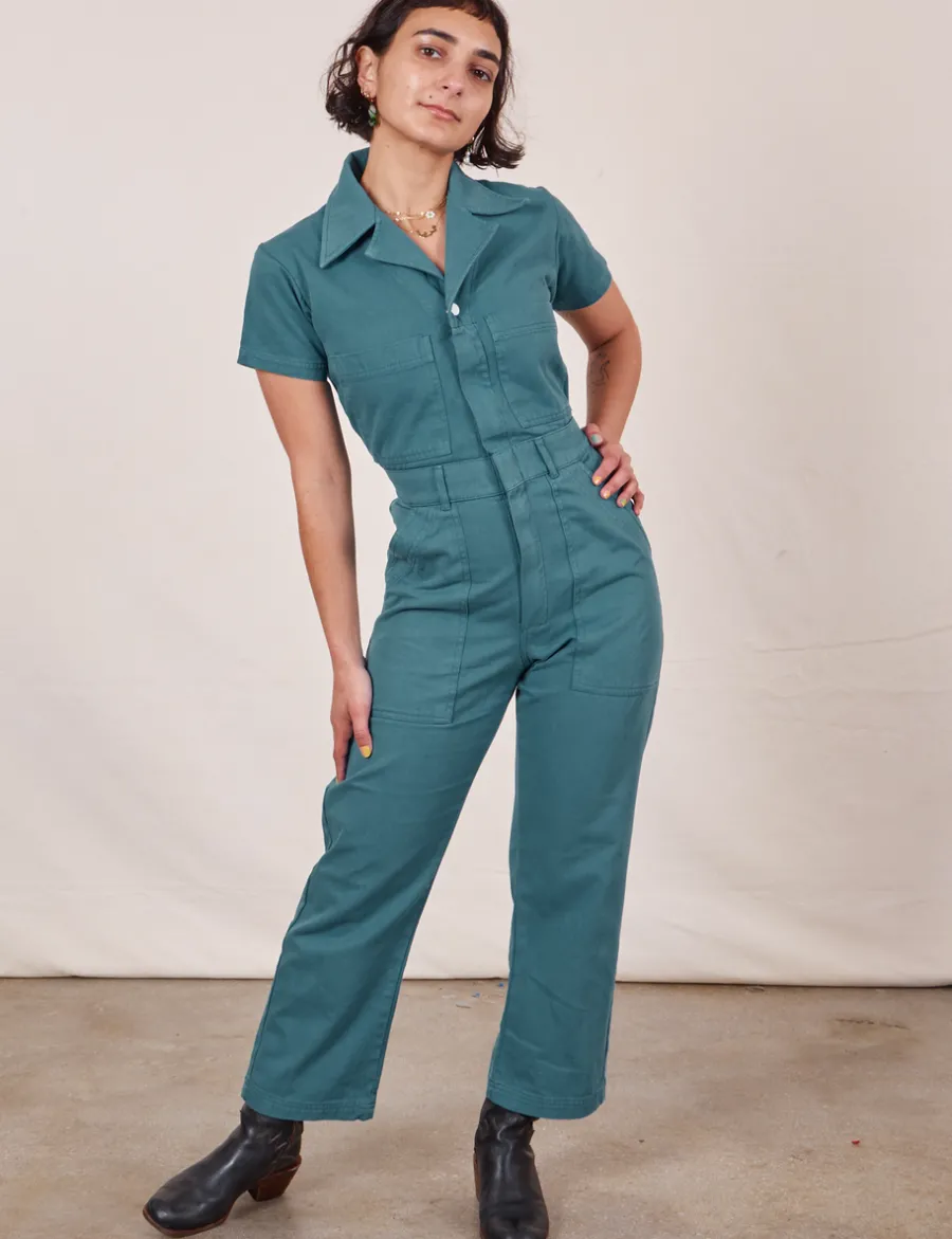 Clearance Petite Short Sleeve Jumpsuit - Short Sleeve Jumpsuits
