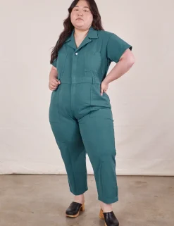 Clearance Petite Short Sleeve Jumpsuit - Short Sleeve Jumpsuits