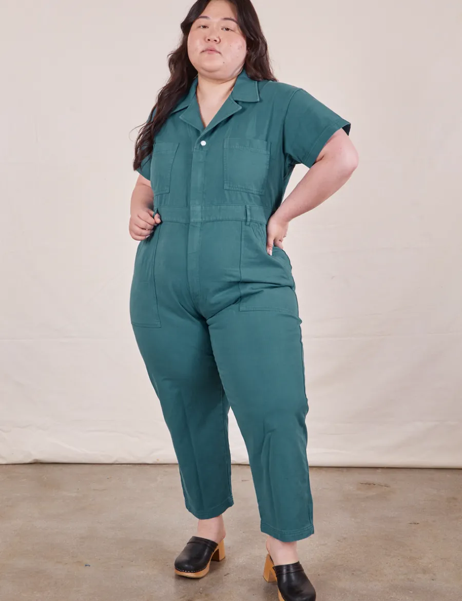 Clearance Petite Short Sleeve Jumpsuit - Short Sleeve Jumpsuits