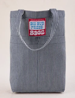 Fashion Railroad Stripe Denim Mini Tote Mini Totes|Denim