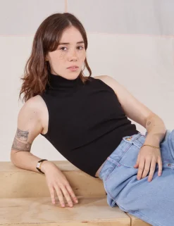 Fashion Sleeveless Essential Turtleneck - Turtlenecks|Turtlenecks