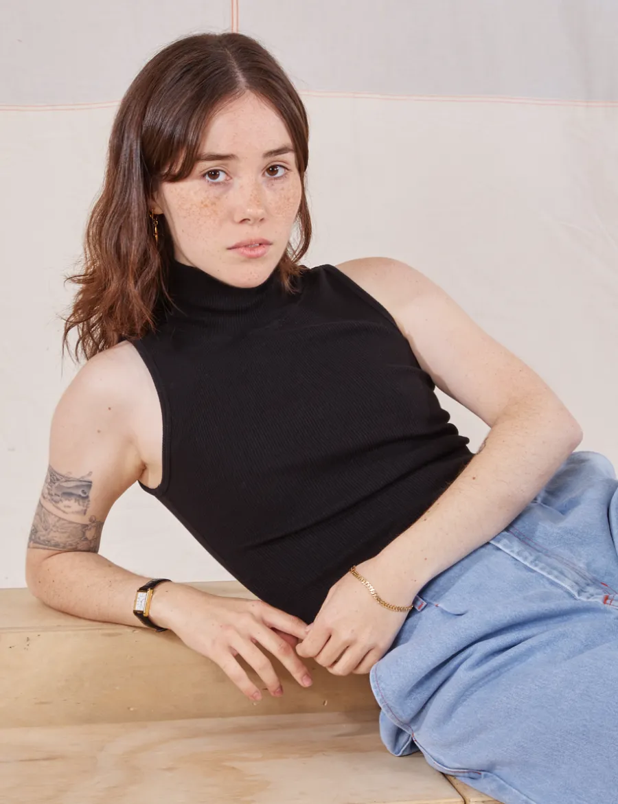 Fashion Sleeveless Essential Turtleneck - Turtlenecks|Turtlenecks