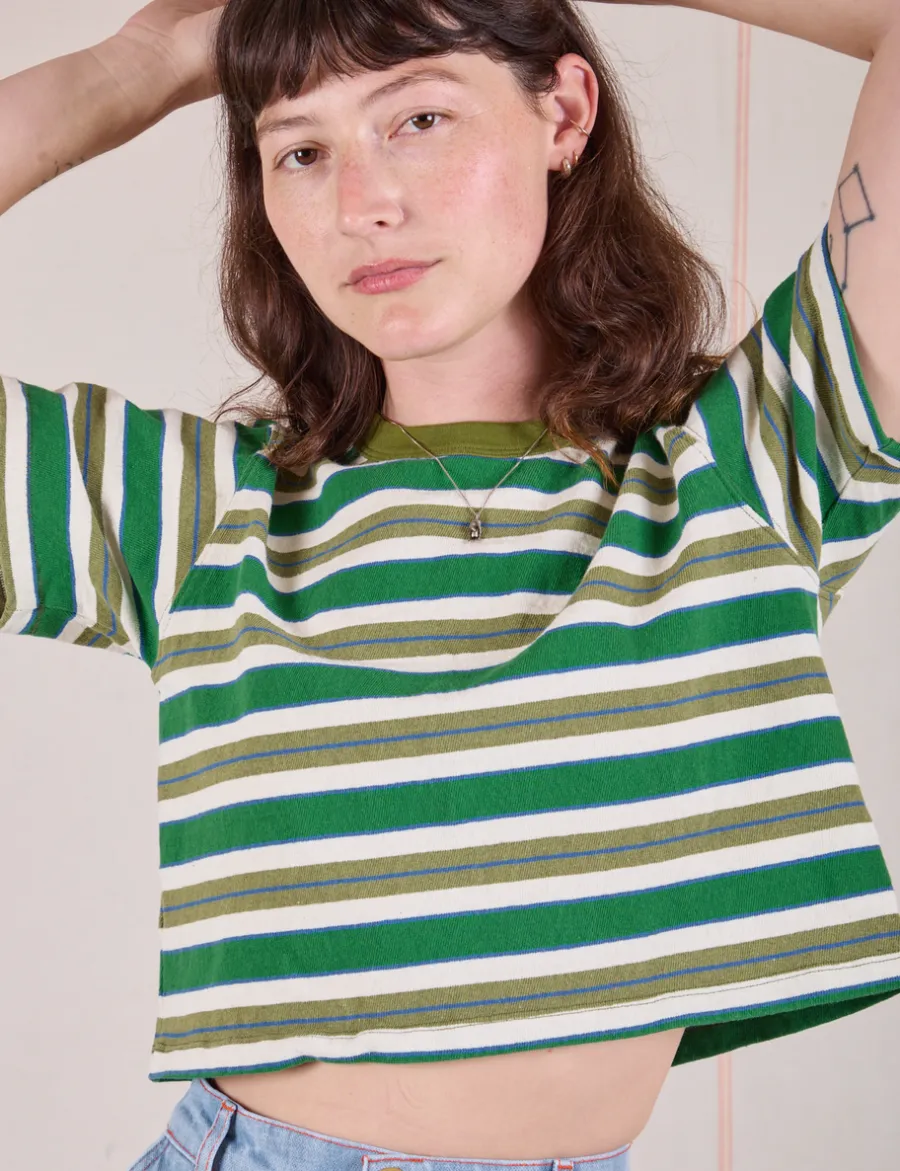 Clearance Striped Crop Burly Tee - Burly Tees