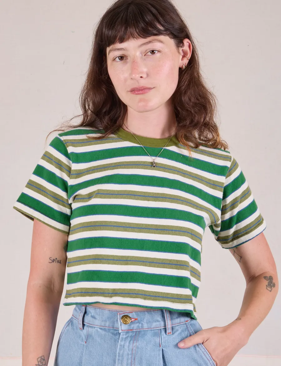 Clearance Striped Crop Burly Tee - Burly Tees