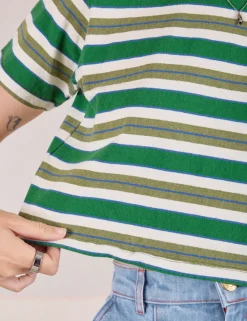 Clearance Striped Crop Burly Tee - Burly Tees
