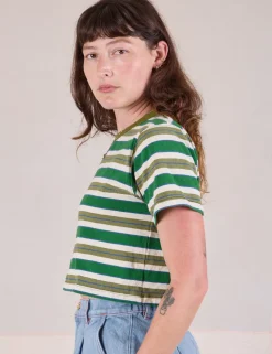 Clearance Striped Crop Burly Tee - Burly Tees