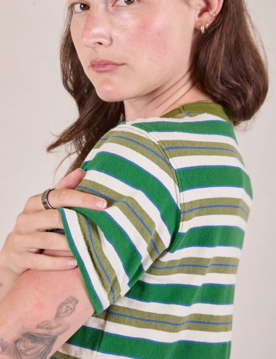 Clearance Striped Crop Burly Tee - Burly Tees