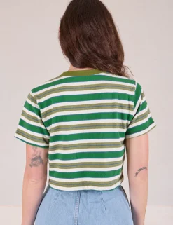 Clearance Striped Crop Burly Tee - Burly Tees