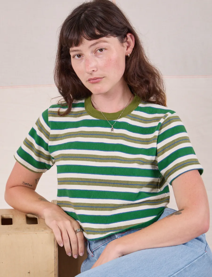 Clearance Striped Crop Burly Tee - Burly Tees