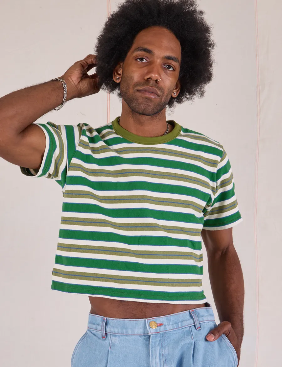 Clearance Striped Crop Burly Tee - Burly Tees