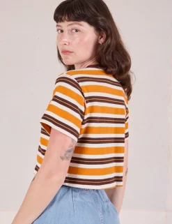 Hot Striped Crop Burly Tee - Burly Tees